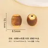 Cuentas de Barril de Madera de Agar Natural Kyanam con Parches de Amuleto de la Suerte, Accesorios de Joyería Tejidos a Mano con Hilo de Plata 925
