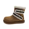 Super bonitas botas de neve Birkenstock com sola grossa, que aumentam a altura, versáteis, forradas com fleece, espessadas, de cano médio para a panturrilha, novo estilo feminino, sapatos de algodão quentes de inverno