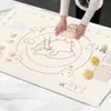 Tapete de silicone para sovar, uso doméstico e comercial, tapete de silicone para assar de grau alimentício, tapete para abrir massa, design de desenho animado, tapete de silicone