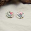 Fuguang Aretes de Resina con Flores Secas para Niña Parche Accesorios Coreanos ins DIY Accesorios Japoneses Accesorios