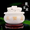 Adornos de Cornucopia de Jade Blanco de Jade Natural para Atraer Riqueza y Feng Shui Regalos para Entrada de Sala de Estar Oficina Apertura de Tienda