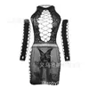 Lencería Erótica de Comercio Exterior Europeo y Americano con Tirantes, Vestido de Malla Ajustado Estilo Princesa con Diseño Hueco, Ropa de Malla Transfronteriza Europea y Americana W452