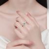 Anillo de Moissanita de Venta Caliente Europeo y Americano Corte Radiante Sencillo Cuatro Garras Joyería de Moda Anillo de Plata Esterlina S925 para Mujer Venta al por Mayor
