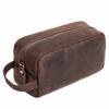 Bolsa Masculina Luojia em Couro Genuíno Novo Vintage Couro Crazy Horse Bolsa de Mão Masculina Necessaire de Viagem de Negócios Bolsa de Mão para Armazenamento