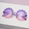 Óculos de Sol Infantis Estilo Novo Margaridinha, Armação Redonda Lentes Pétala, Fofos Óculos Anti-UV para Fotos de Bebê