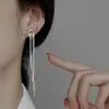 Nicho design borla brincos simples elegante longo arco brincos japoneses e coreanos Internet celebridade brincos estilo frio