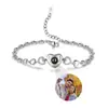 Pulsera de Proyección de Amor Europea y Americana Transfronteriza Foto Personalizada Moda Versátil Cadena de Amor de Circonita Joyería de Lujo Ligero