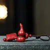 Llavero de Calabaza de Loto Bermellón del Año de la Serpiente 2025 Arena Roja Fortuna y Paz Adorno Colgante para Artículos de Viaje
