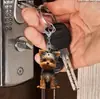 Lindo accesorio de llavero colgante de cachorro plano transfronterizo, decoración de corazón de San Valentín para mochila de acrílico