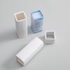 Tubo de papel cosmético personalizado con borde enrollado cuadrado, empujable, degradable, reciclado, blanco, de forma especial.