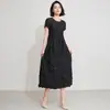 Vestido suelto de verano plisado para mujer, de dos niveles con diferentes texturas, falda larga plisada, ropa para mujer talla grande, disponible para compra al por mayor