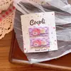 Nuevo Clip BB de Encaje de Tela de Encaje de Verano para Niños Coreanos Par de Pinzas para el Cabello Bordadas con Letras para Niña Padre-Hijo