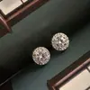 [Um Quilate] Deixe-me Brilhar Mesmo Estilo de Xu Yan Diamante Branco Super Brilhante Zircônia Micro-Pavimentada Clipe de Orelha Espiral de Mosquito Brincos para o Dia a Dia