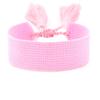 Atacado Estilo Étnico Bracelete de Fita Lisa Cor Pura com Letras Bordadas Borla Tecida DIY Alça de Pulso