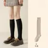 Meias Largas Quentes de Outono e Inverno para Mulheres, Meias de Terry, Meias Descartáveis Diárias, Meias Lisas para Panturrilha, Meias Zhuji