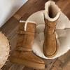 Hay Nubes en el Árbol 2025 Invierno Botas de Caballero Lana Engrosada Botas de Nieve Mujer Piel Integrada Suela Gruesa Cálidas Botas de Algodón