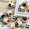 Série de Halloween Contas Resistentes Pintadas à Mão Material para Miçangas DIY com Furo Reto Pulseira Caseira Colar Corrente de Celular Pingente