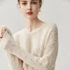 Fio Herbalife ~ 75% Caxemira 25% Seda de Amora Tricô Fino Corte Feminino Gola Redonda Tricô Solto