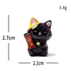 Gato Preto Xerife Gato da Sorte Miniatura Criativa Figura Decorativa DIY Acessório Mini Ornamento de Mesa