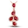 Collar de Plata para Mujer Colgante de Plata Colgante Gota de Agua Colgante Gota de Agua Rubí Oro Rosa de 18K Joyería de Plata