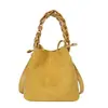 Bolso Tejido Retro Transfronterizo Bolso Tote Pequeño para Mujer 2026 Nuevo Bolso Cubo de Nicho Bolso Cruzado Simple de un Solo Hombro