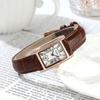 Reloj cuadrado pequeño de estilo retro Goldie con temperamento, reloj de nicho para estudiantes mayores, reloj de cuarzo con cinturón para damas, venta al por mayor