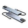 Estación de Acoplamiento 11 en 1 Adaptador Tipo-C a HDMI Convertidor Ethernet de 100m Concentrador USB