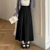 Falda larga casual plisada que cubre la cadera, nueva falda plisada de cintura alta de longitud media para mujer Otoño 2026
