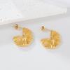 Pendientes de Acero Inoxidable de Alta Gama Transfronterizos Europeos y Americanos Pendientes Personalizados para Mujer Pendientes con Forma de Abanico Joyería Chapada en Oro Fabricantes Mayorista