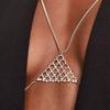 Nuevos productos transfronterizos, cadena de pecho triangular de rejilla, tendencia de temperamento europeo y americano, accesorios de cadena corporal con diamantes de imitación, cadena corporal