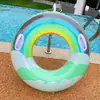 En stock Flotador de natación inflable de estilo coreano con lentejuelas, cinco nubes de arcoíris, flotador de natación de arcoíris inflable con asa, flotador de natación para adultos