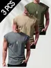 2026 Verano Hombres Transpirable Jogging Deportes Versátil Simple Color Sólido Commuter Manga Corta Top de Moda
