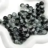 Cuentas de Grieta de Hielo, Cuentas de Vidrio de Flor Rota, Cuentas Sueltas de Vidrio, Pulseras de Amistad Hechas a Mano para DIY, Cuentas Redondas, Accesorios de Cuentas Sueltas