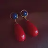 Brincos Pendentes Redondos Gota d'Água em Resina Agulha de Prata Brincos Estilo Retrô de Hong Kong Luxo Acessível Brincos de Nicho de Alta Qualidade para Mulheres
