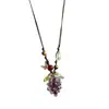 Collar de Uva Dopamina de Verano Colorido Frutal y Dulce para Mujer Collar de Cuerda Trenzada Morada Cadena de Clavícula Simple y Fresca