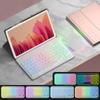 Funda protectora magnética con teclado Bluetooth retroiluminado tricolor para iPad 10.ª generación transfronteriza Air5 pro110.2, carcasa de PU