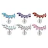 Brincos de Liga de Titânio Olho de Cavalo Oblíquo Seis Elos Zircônia G23 Titânio Espiral Interna Acessível Joias de Body Piercing de Luxo Unhas de Osso da Orelha