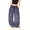 Pantalones Deportivos Bordados Jiuan Moda Americana Perro Salchicha Mujer Nuevos Holgados Aspecto Adelgazante Versátiles Casuales Pantalones Rectos