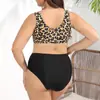 Europa y Estados Unidos nuevo tamaño grande mm gordo sexy nudo en el pecho de leopardo traje de baño dividido traje de baño AliExpress explosión DM436