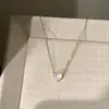 Collar de Corazón de Nácar Estilo Dulce y Fresco para Mujer, Collar Sencillo de Nicho de Alta Gama, Femenino Elegante, Cadena Versátil y Suave para la Clavícula para Mujer