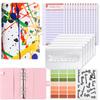 Cuaderno de hojas sueltas A6 transfronterizo, cuaderno económico, cuaderno creativo con impresión a color, cuaderno de cuero PU, cuaderno de hojas sueltas con clip, cuaderno de palma
