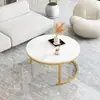 Conjunto de Mesa de Centro Retrátil de Luxo Leve Moderno Minimalista Sala de Estar de Apartamento Pequeno Mesa de Centro Casa Mesa Lateral Pequena Conjunto Combinado Redondo