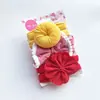 Diadema de Rosquilla para Niños Europeos y Americanos Set de Tres Piezas de Accesorios para el Cabello de Niñas de Flores Triples Diadema de Nylon para Bebé Tocado