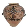 Vasijas de Cerámica Estilo Antiguo para Vino, Ollas, Jarras, Botellas de Fondo Puntiagudo, Tazones de Cerámica, Ollas de Cerámica de Colores con Patrón de Danza, Artículos Decorativos, Cerámica Negra Majiayao