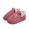 Chinelos de Algodão com Veludo Plus Outono e Inverno Masculino Acolchoado Plush Casal Fechado Casa Interior Antiderrapante Solado Grosso Chinelos de Algodão Feminino Atacado