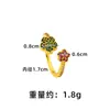 Nuevo Anillo Sencillo de Arena Dorada Vietnamita para Mujer, Anillo Abierto de Flor de Zirconio de Lujo Ligero, Joyería Transfronteriza de Larga Duración