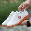 Zapatos deportivos para hombre con superficie de cuero, cómodos zapatos de artes marciales, zapatos deportivos para exteriores Tai Chi Kung Fu, cuero suave, suela blanda, zapatos casuales para hombre