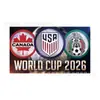 Productos del Mundial 2026 Estados Unidos, Canadá y México Banderas de 3*5 pies Artículos para Fans Banderas de Animación para el Mundial Suministros para Fans