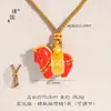 Puzuo Color Fuerte que Conserva el Color Esmalte Dorado Color Colgante de la Fortuna Collar Nuevo Estilo Chino Zodiaco Caballo Cadena para Suéter