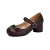 Zapatos Lolita Nuevos para Mujer 2026 con Lazo y Remaches, Zapatos de Boca Baja de una Sola Pieza, Zapatos de Tacón Medio Grueso, Tallas 32-43, Zapatos de Exportación Talla Grande